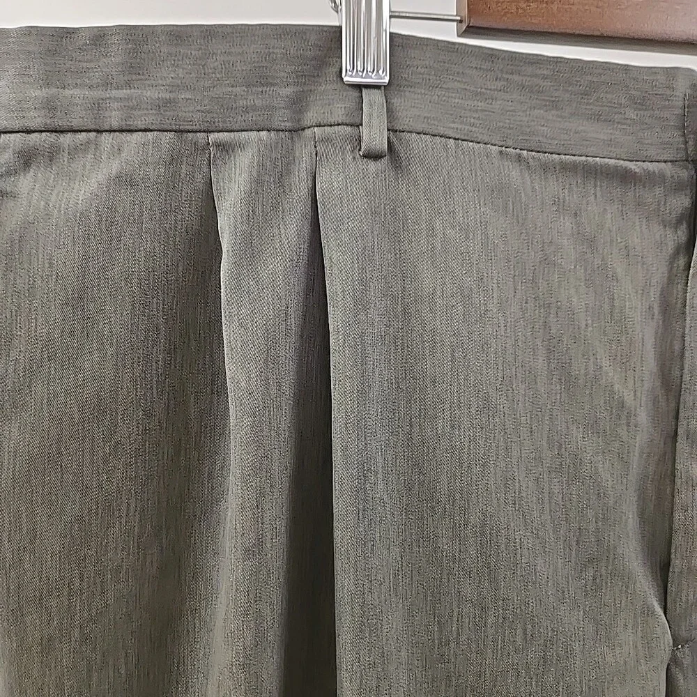 Farah Mens Tan 100% Polyester Pleated Front Dress Pants 44Wx30L